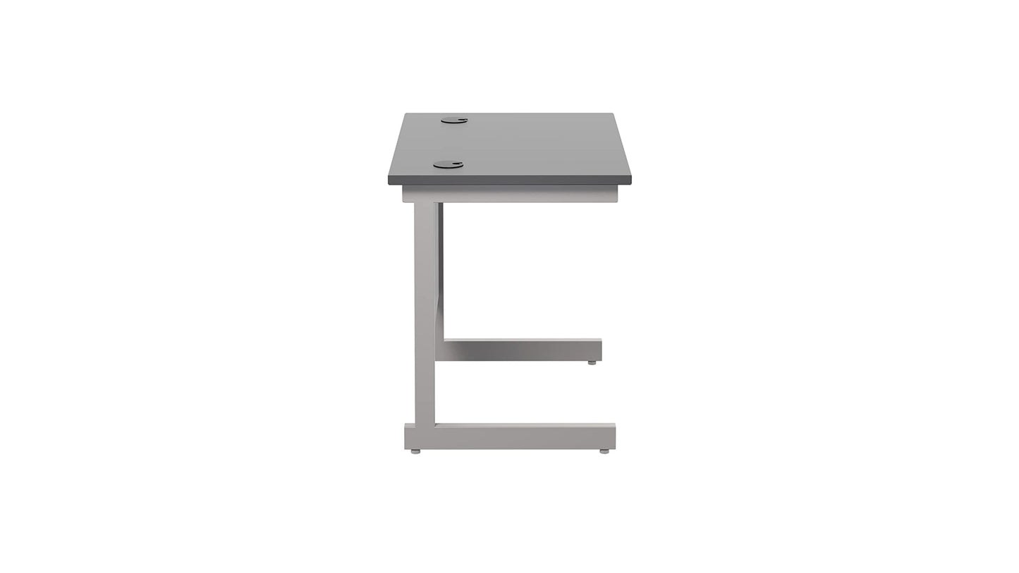 Office Hippo Heavy Duty Rectangular Cantilever Desk, Home Office Table With Integrated Cable Ports, PC Desk for Work or Home, 5 Yr Warranty