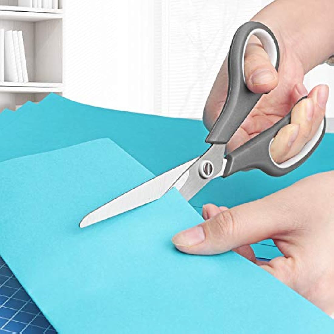 KUONIIY Scissors Ultra Sharp Blades Soft Comfort-Grip Handles Multi-Purpose Scissors Set of 5