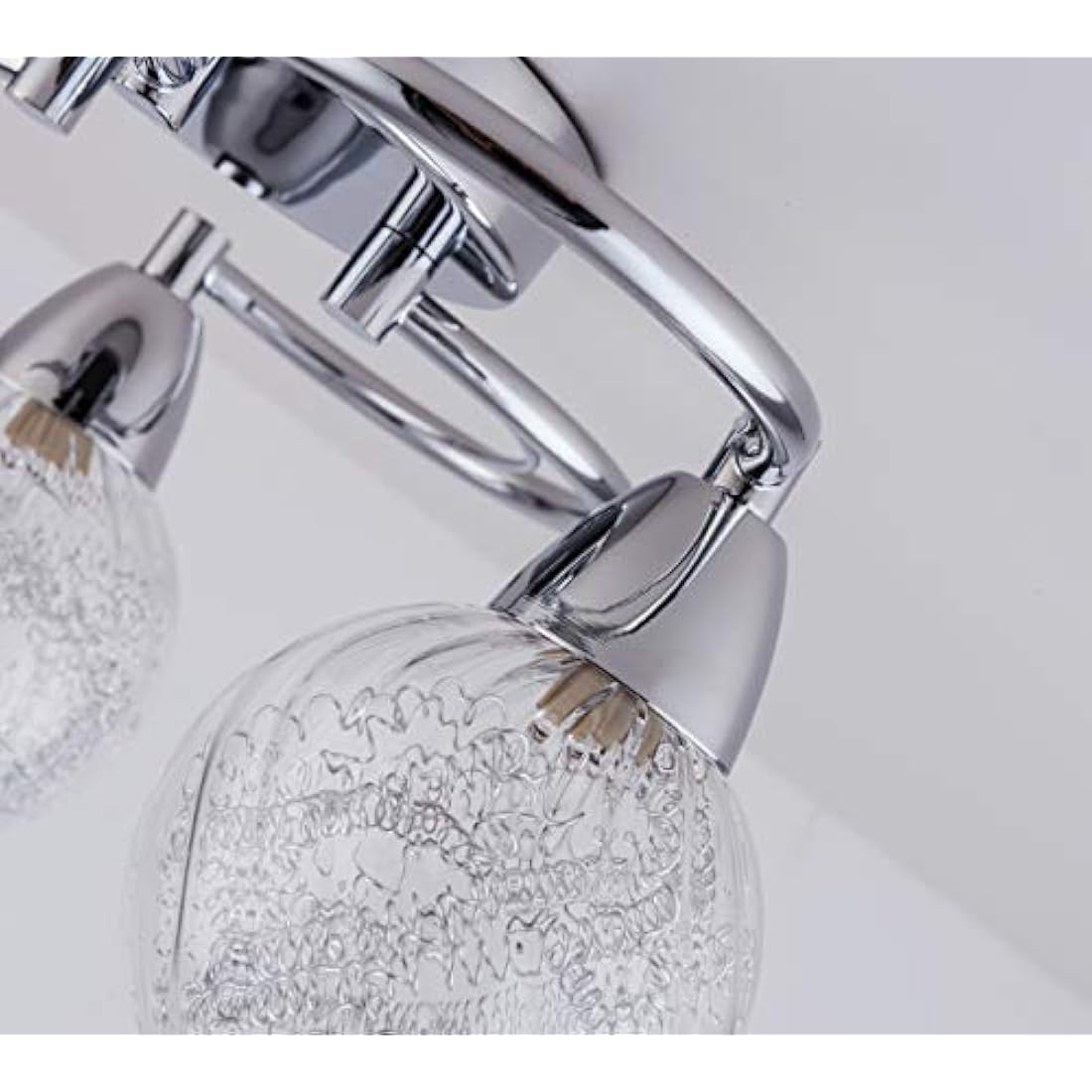 AUROLITE AL1034 BOLLA 3xG9 LED Semi Flush Ceiling Light, Polished Chrome Finish, 12W, Ideal for Living Room, Bedroom, Kitchen, and Hallway, Swirl, Natural White 4000K