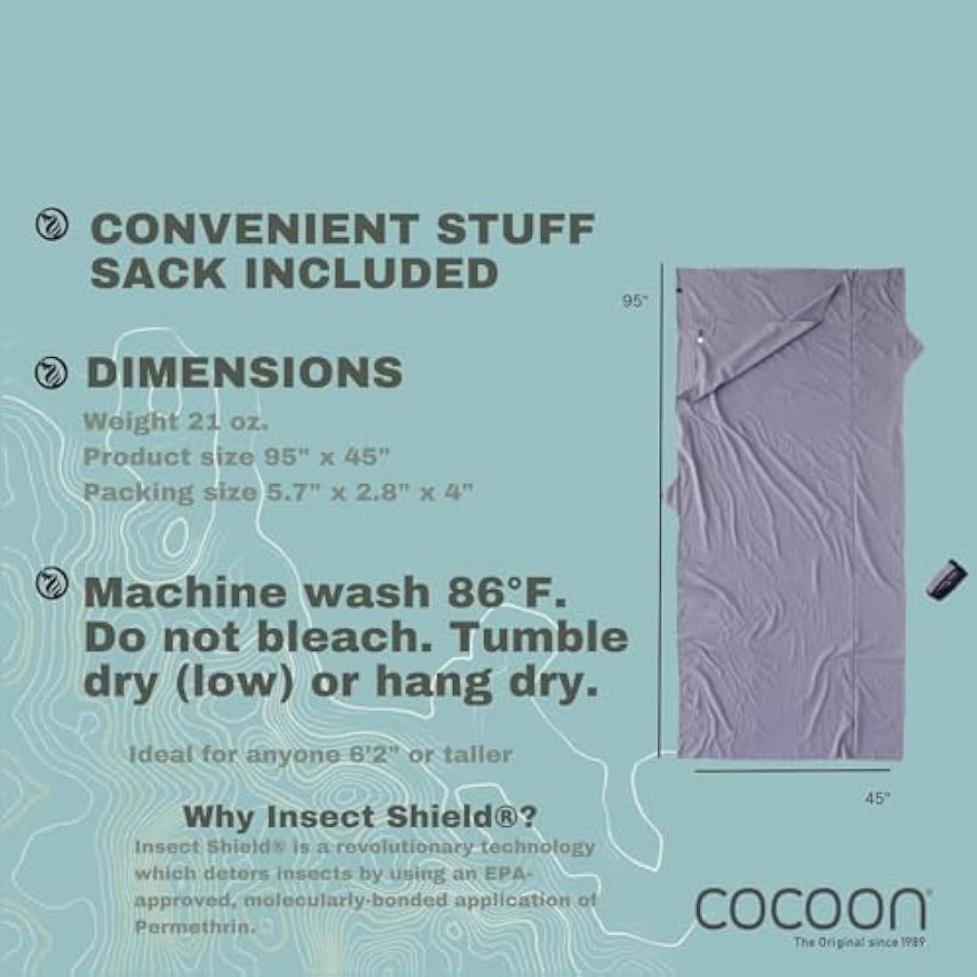 Cocoon TravelSheet Insect Shield Egyptian Cotton