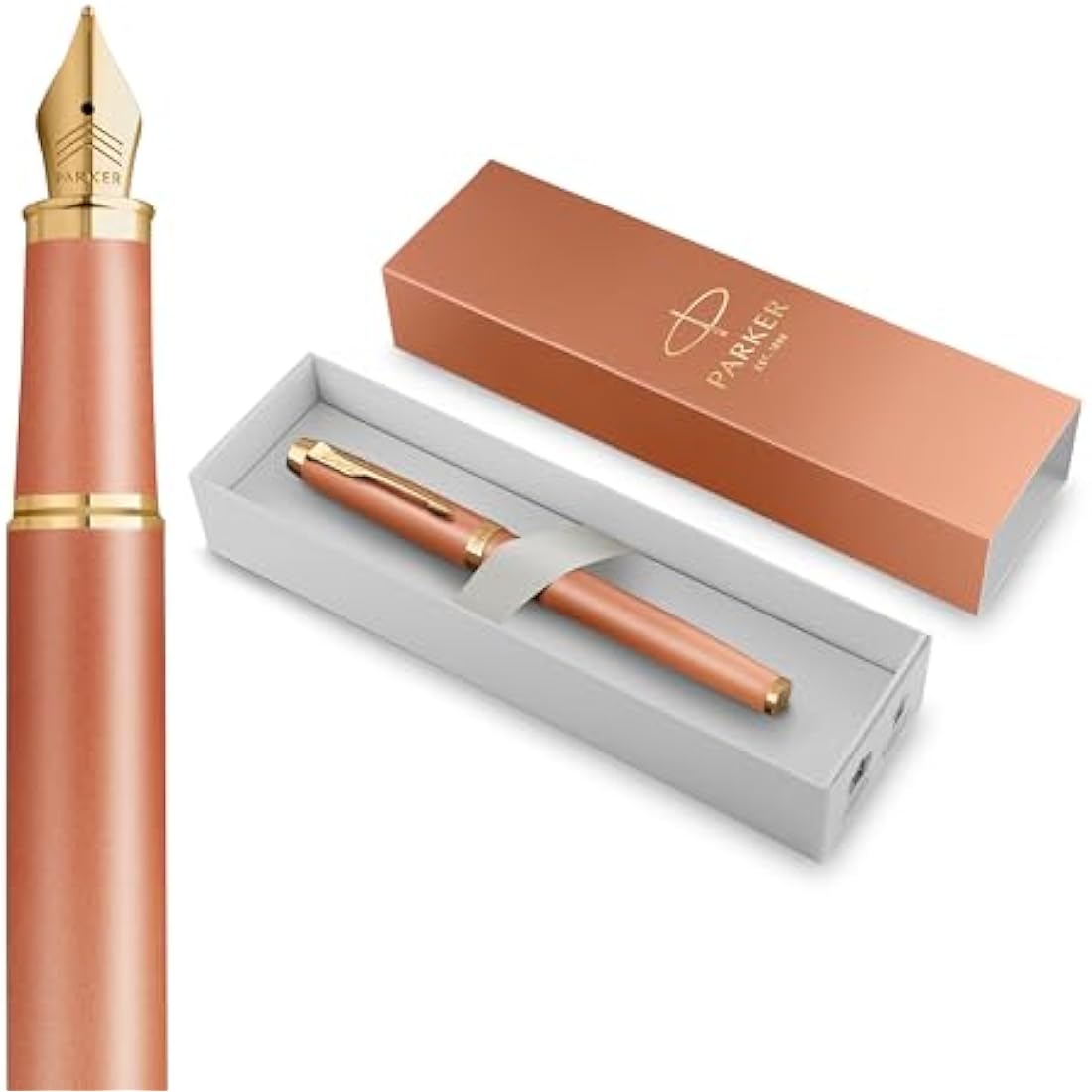 Parker IM Writing Rituals Fountain Pen | Uplifting Orange Finish with Gradient & Gold Trims | Medium Nib | Blue Ink | Gift Box