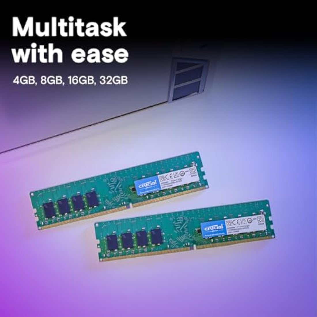 Crucial RAM 32GB Kit (2x16GB) DDR4 3200MHz CL22 (or 2933MHz or 2666MHz) Desktop Memory CT2K16G4DFRA32A