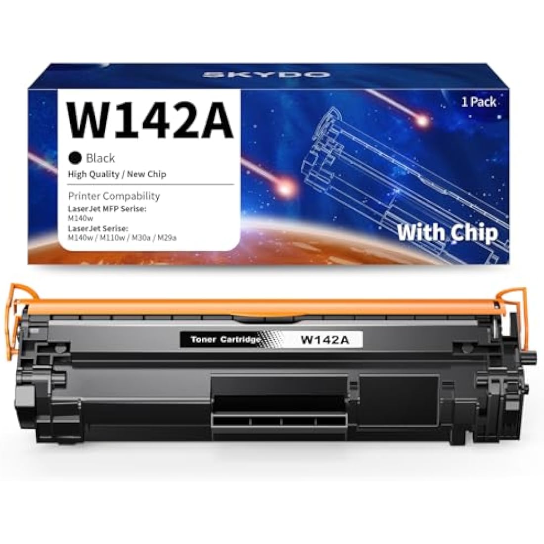 Skydo 142A Toner Cartridge, With Chip, Compatible for HP 142A W1420A 142X W1420X Laserjet Toner Cartridge for H P LaserJet Printers M110 M110w MFP M139 M140 M140w Printer (1-Black)