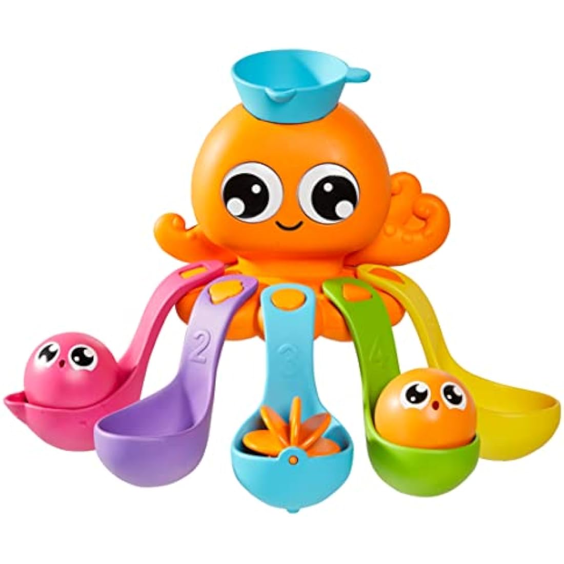 Toomies E73104 Tomy 7 in 1 Activity Octopus, Kids Toys for Water Play, Fun Bath Accessories for Babies and Toddlers, Suitable for 18 Months and Older, Multicoloured