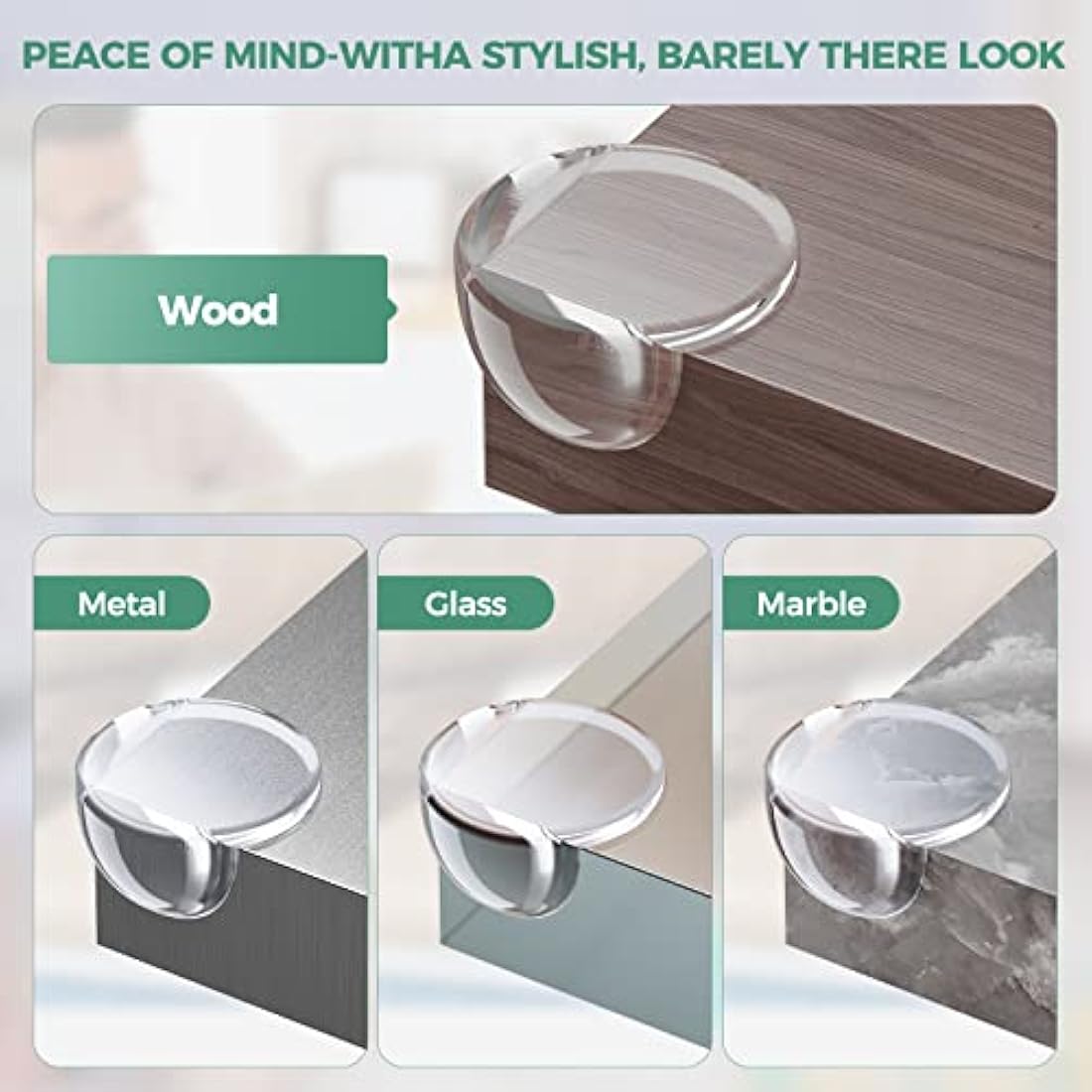 Peakally Corner Protectors for Baby 30 Pack, Thick Table Furniture Edge Protectors with Strong Adhesion, Table Corner Guard & Edge Safety Bumpers Clear