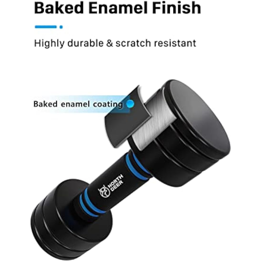 Northdeer Steel Dumbbells Ultracompact Adjustable 2.5kg 5kg 7.5kg 10kg 15kg 25kg Chrome Dumbbell with Foam Handles Home Gym Workout (Choice of Size)