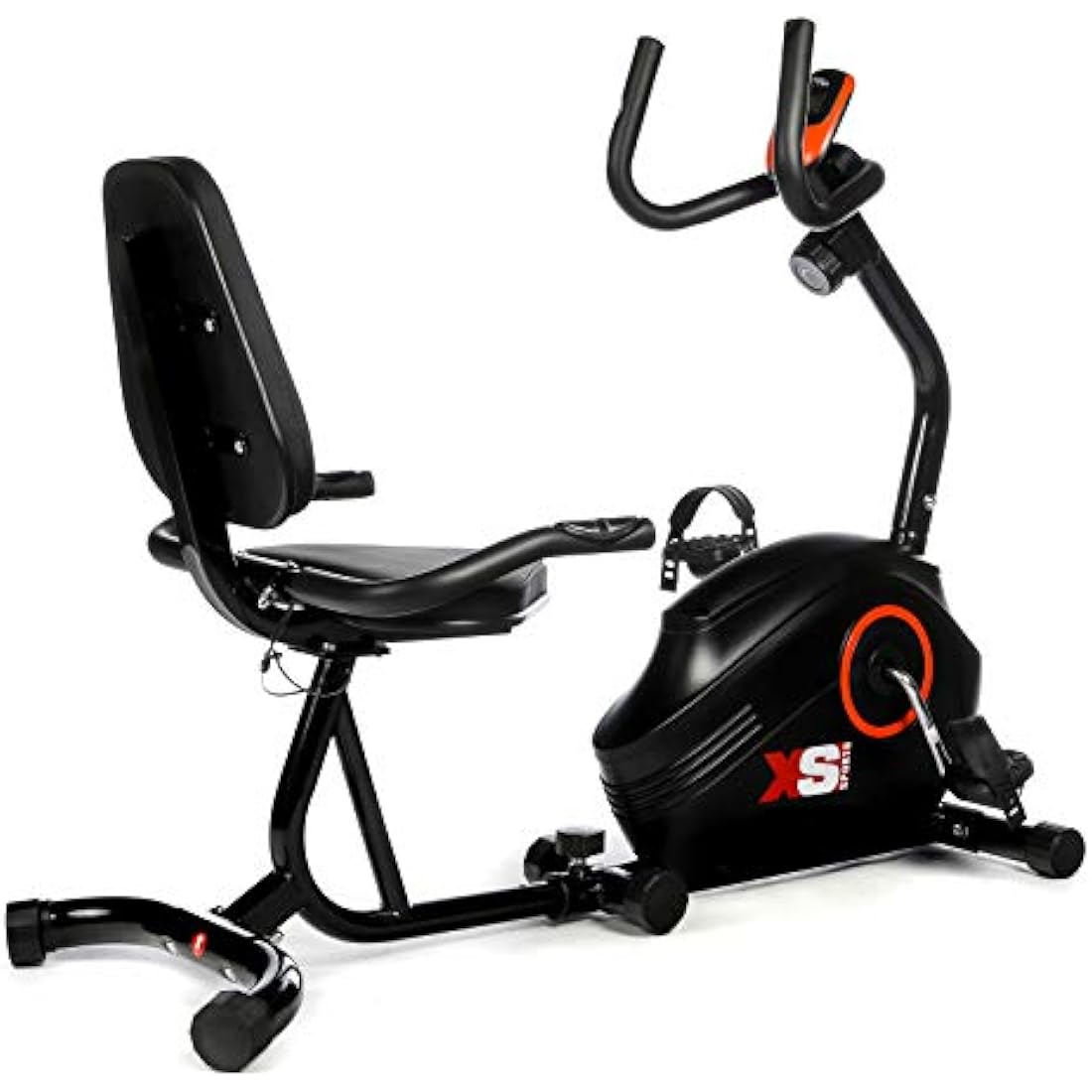 XS Sports B400R Recumbent Seated Recovery Rehab Exercise Bike, 8 Level Magnetic Resistance Bike with LCD Monitor, Handle Pulse Sensors, Adjustable Seat