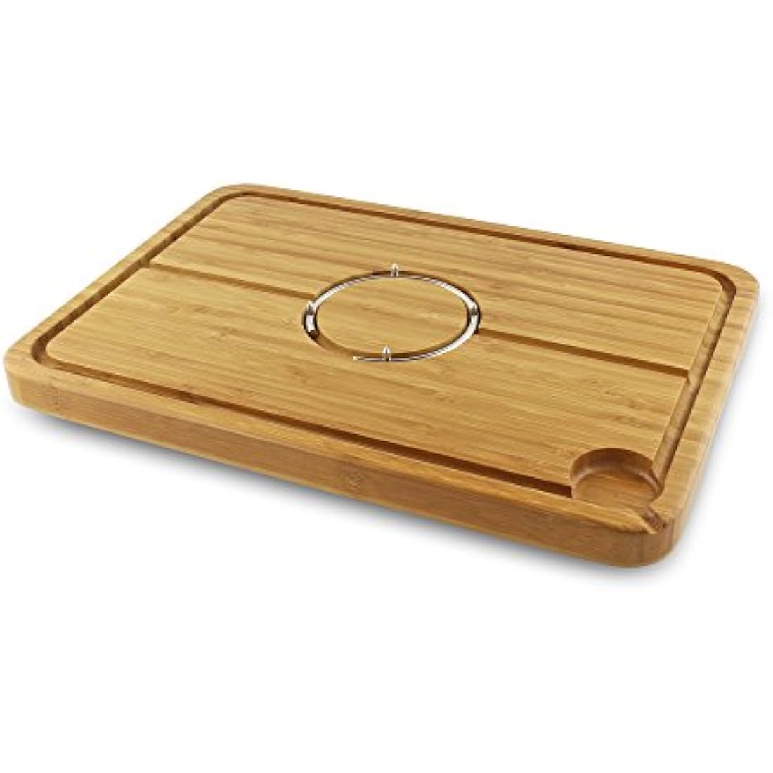 Deluxe Spiked Bamboo Wooden Roast Joint Carving & Cutting Board 40 x 28cm, Brown