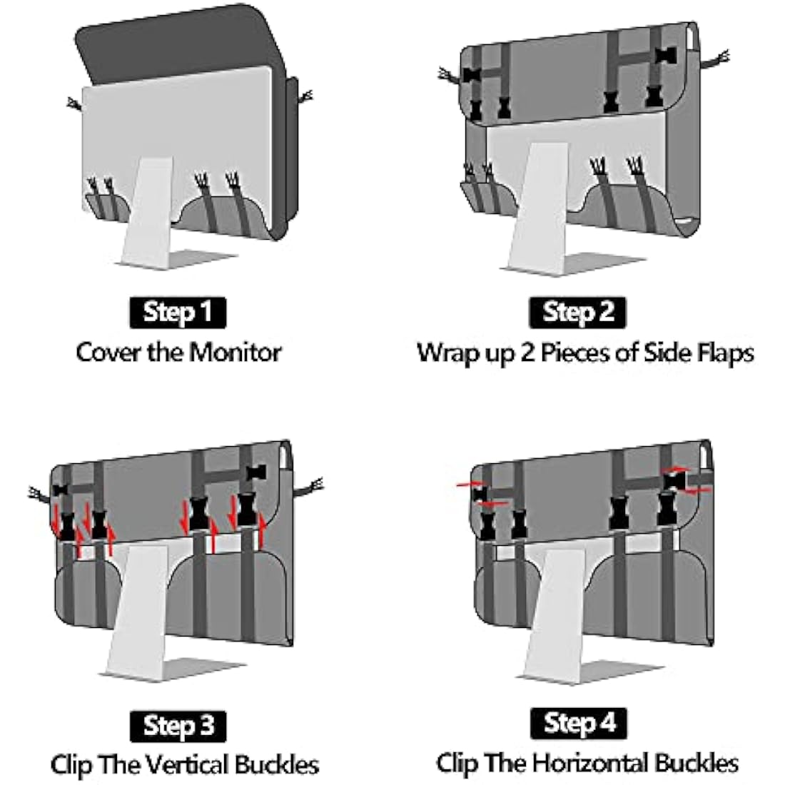 Trunab Monitor Carry Case Compatible with iMac 27" Desktop Computer/ 27" LCD Screens and Monitors, Protective Storage Case Monitor Dust Cover for 27" Screens and Accessories, Grey - Patented Design