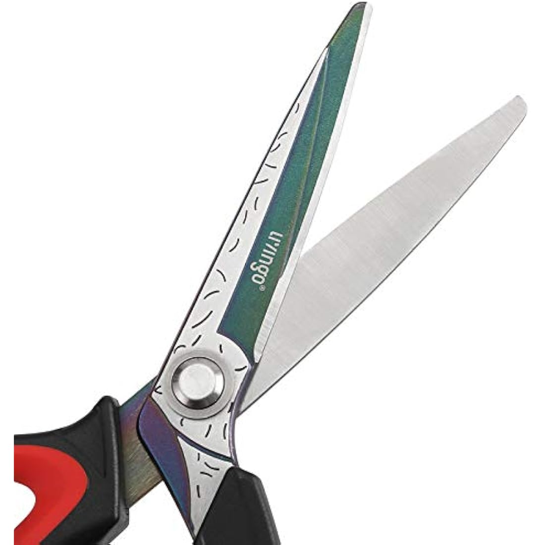 LIVINGO 10" Multipurpose Heavy Duty Scissors, Titanium Coating Ultra Sharp Forged Stainless Steel Tool Industrial Cutting Shears for Fabric, Dressmaking, Carpet, Material, Household, Gardening