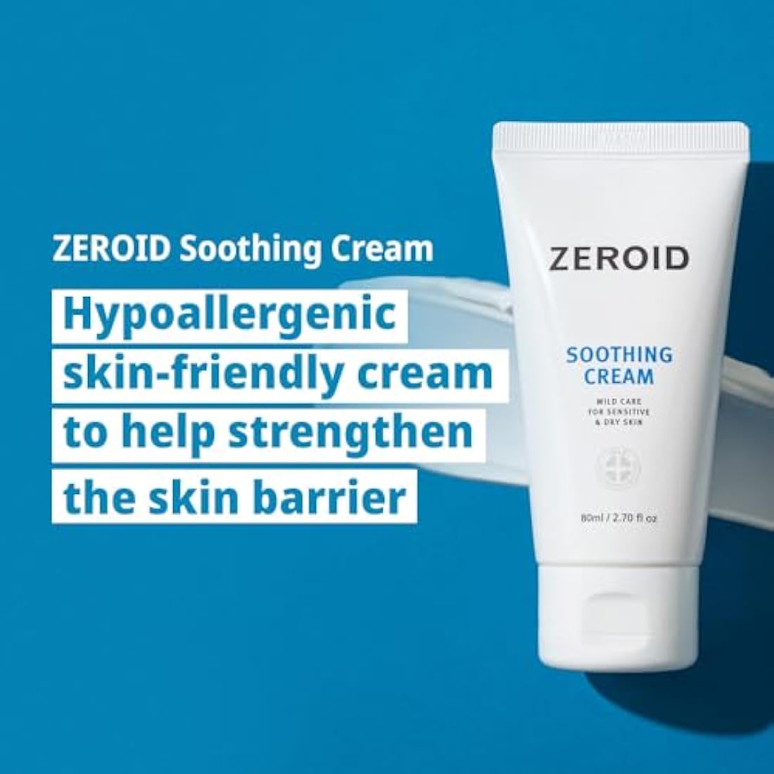 ZEROID Soothing Cream | Korean Dermocosmetic | Professional Care | K-Beauty | Soothing | Calming | 2.7 Fl Oz (80ml)