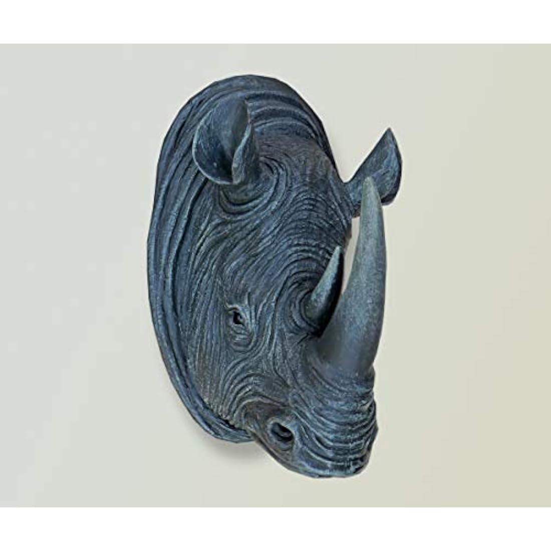 Best Value Here Wall Mounted Silver Stag Head Deer Large Antlers Reindeer Elephant Lion Tiger Rhino Wolf Wall Art Hanging Sculpture (Rhino Grey)