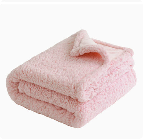 Flannel Cotton Wool Sherpa Thick Pet Blanket Dog Kennel