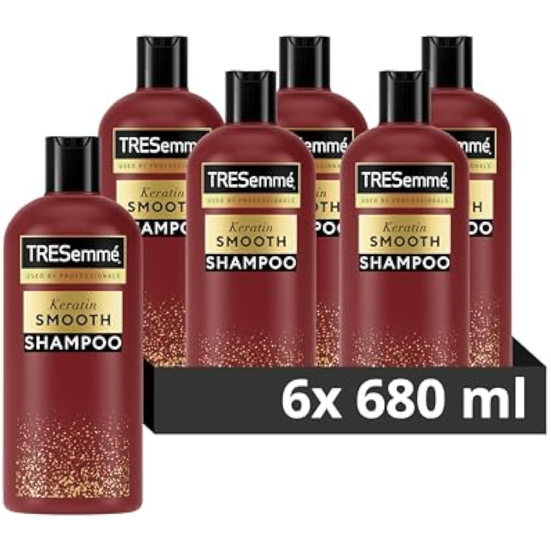 TRESemme Keratin Smooth Shampoo salon professional quality hair care for 72h frizz control, smoothness & shine 6x 680 ml