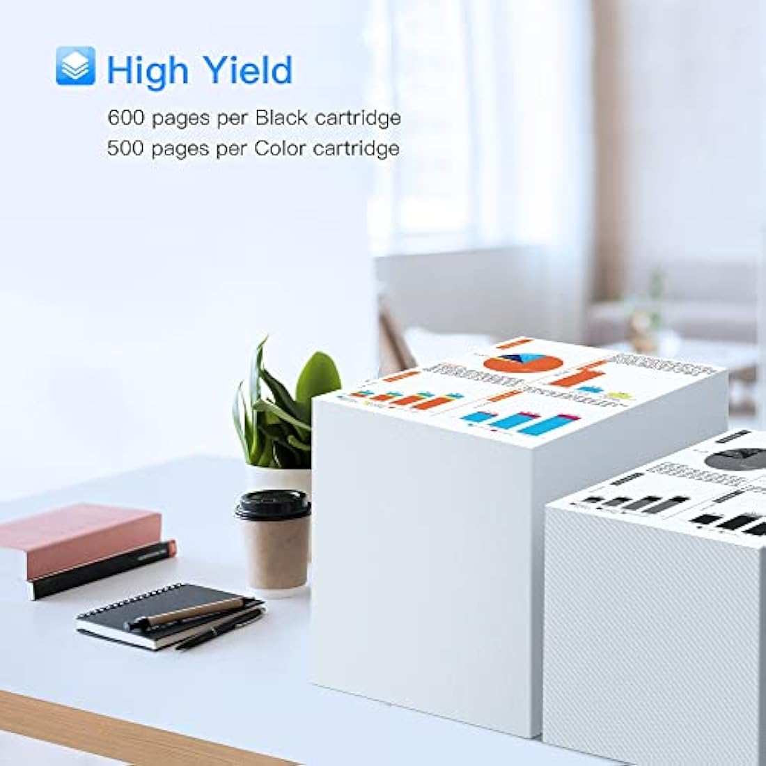 LxTek High Yield PG-540XL CL-541XL Ink Cartridges for Canon 540XL 541XL Ink Compatible with Canon Pixma TS5150 TS5151 MG3650 MG3650S MG3600 MG4250 MX475 MG3250 MG3550（Black Colour, 2-Pack）