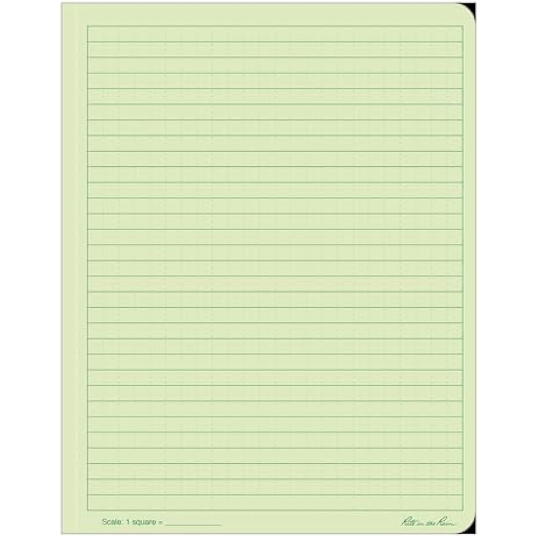 Rite in the Rain Weatherproof Hard Cover Notebook, 6.75" x 8.75", Green Cover, Universal Pattern (No. 970F-LG)