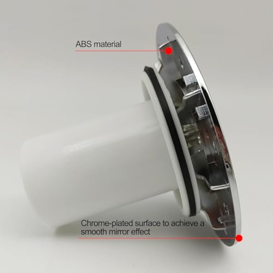 YUNLEX Shower Drain Cover, Chrome, 90mm/115mm, Modern, ABS Plastic and Metal, Removable Top, Fast Flow