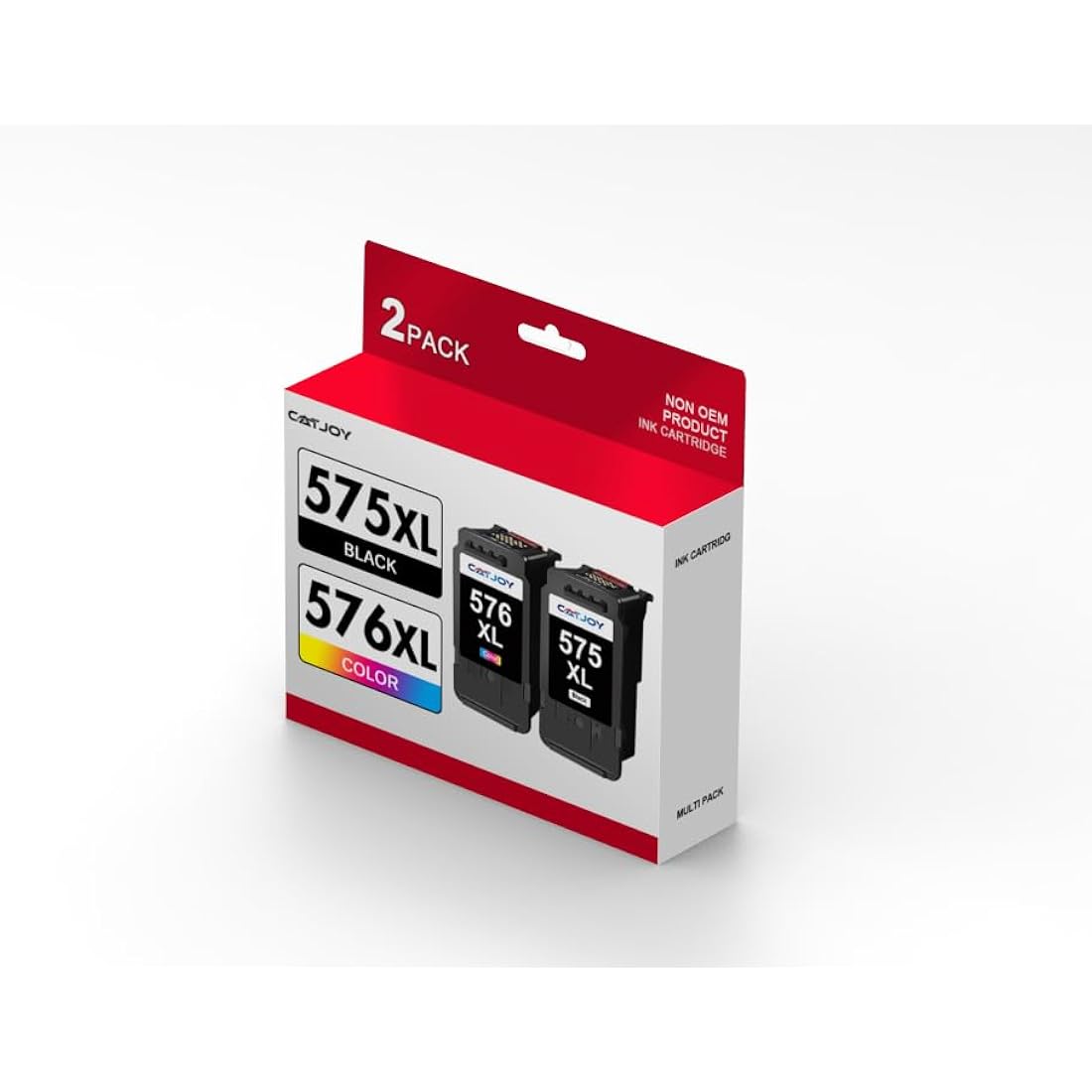 CATJOY PG-575XL CL-576XL Ink Cartridges，575XL 576XL Printer Cartridges Replacement for Canon 575 576 Ink Cartridges for Canon PIXMA TS3550i TR4750i TR4755i TS3750i TR4751i Printer (1*Black, 1*Colour)