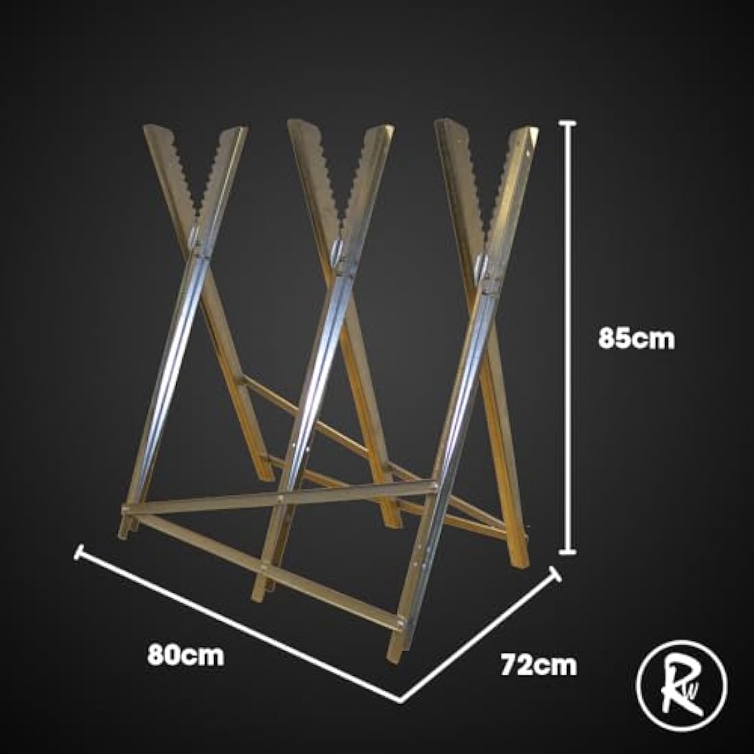 RocwooD Saw Horse Sawhorse Heavy Duty Metal Steel Foldable Adjustable Chainsaw Cutting Log Wood Stand Trestle Workmate Logging Sawing Forestry Workshop