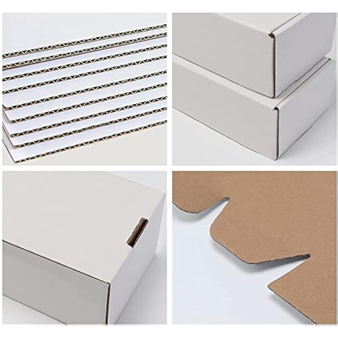 RLAVBL 25 Pack 153x102x76 mm (6x4x3 in) Shipping Boxes Small White Corrugated Cardboard Box for Packing Mailing