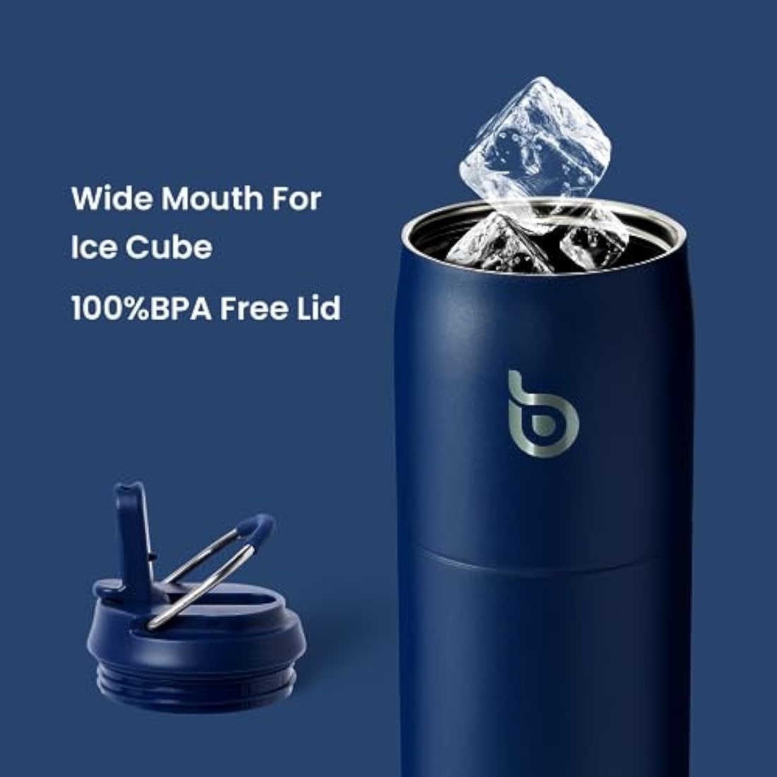 Bottle Bottle Insulated Water Bottle 950ml(32oz) with Straw and Lid for Sports and Gym Stainless Steel Metal Drink Flask for Hot Water with Handle (Indigo Blue)