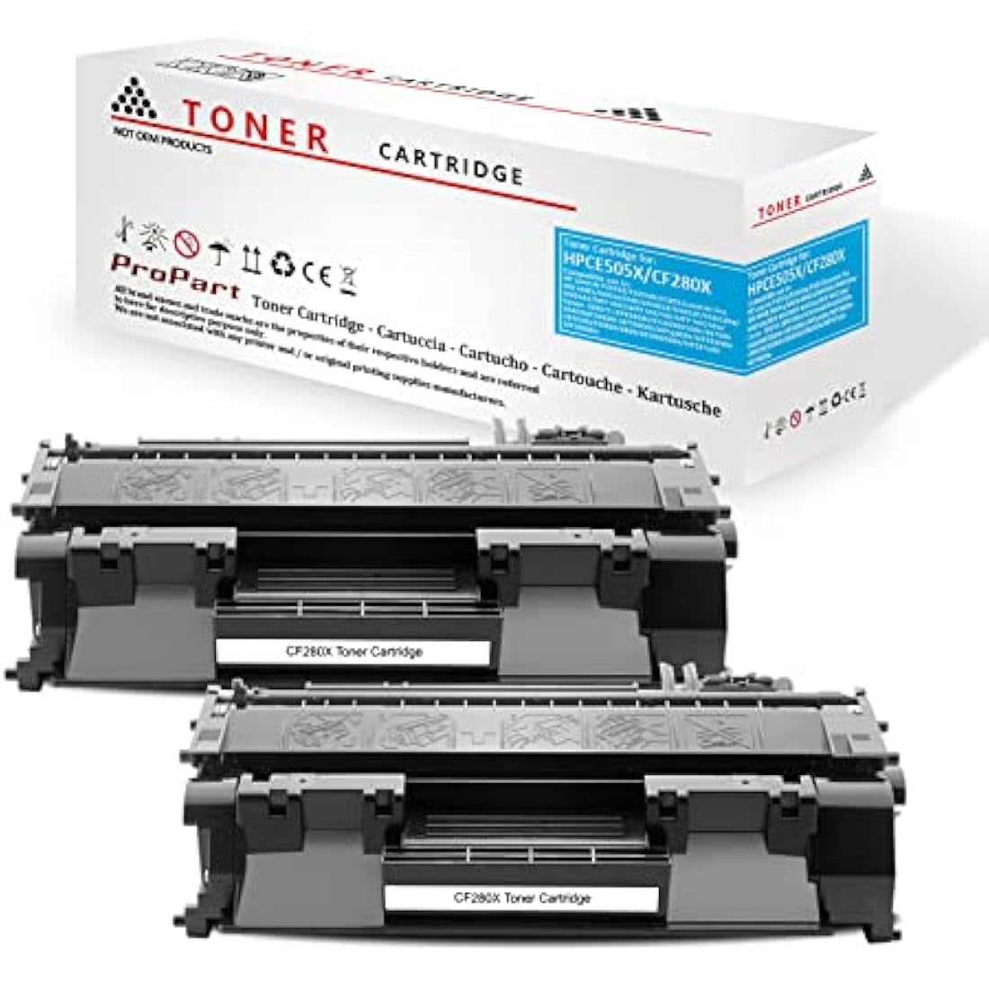 BeOne 2X 80X CF280X 80A CF280A Toner Cartridges Compatible for LaserJet Pro 400 M401a M401d M401dn M401dne M401dw M401n M425dn M425dw Printers (2 Black)