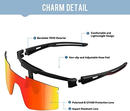 konqkin Cycling Glasses-Sports-Sunglasses-Mens-Womens-Polarised Sun Glasses UV400 Protection Ski Goggles Outdoor Bicycle Motorbike Driving Fishing Hiking Include 30 Colors