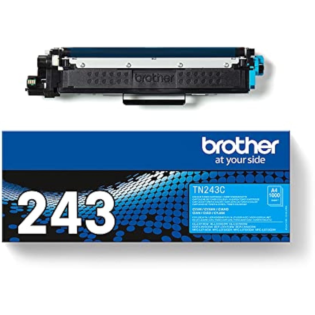 Brother TN-243C Toner Cartridge, Cyan, Single Pack, Standard Yield, Includes 1 x Toner Cartridge, Brother Genuine Supplies