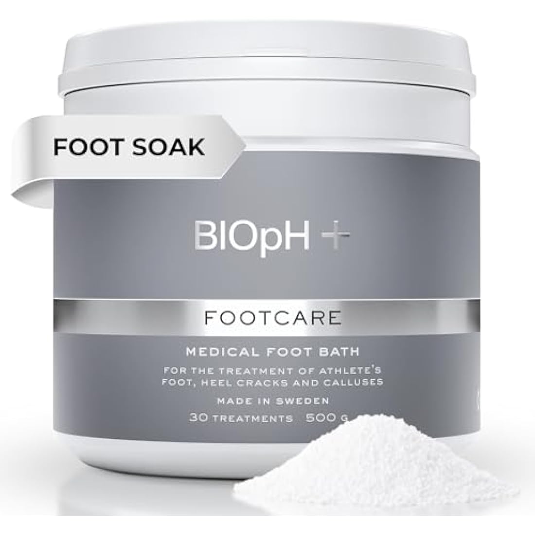 BIOpH+ Footcare 500 g - Antifungal Foot Soak for Spa & Bath - Athlete's Foot Treatment, Cracked Heels and Callus Treatment