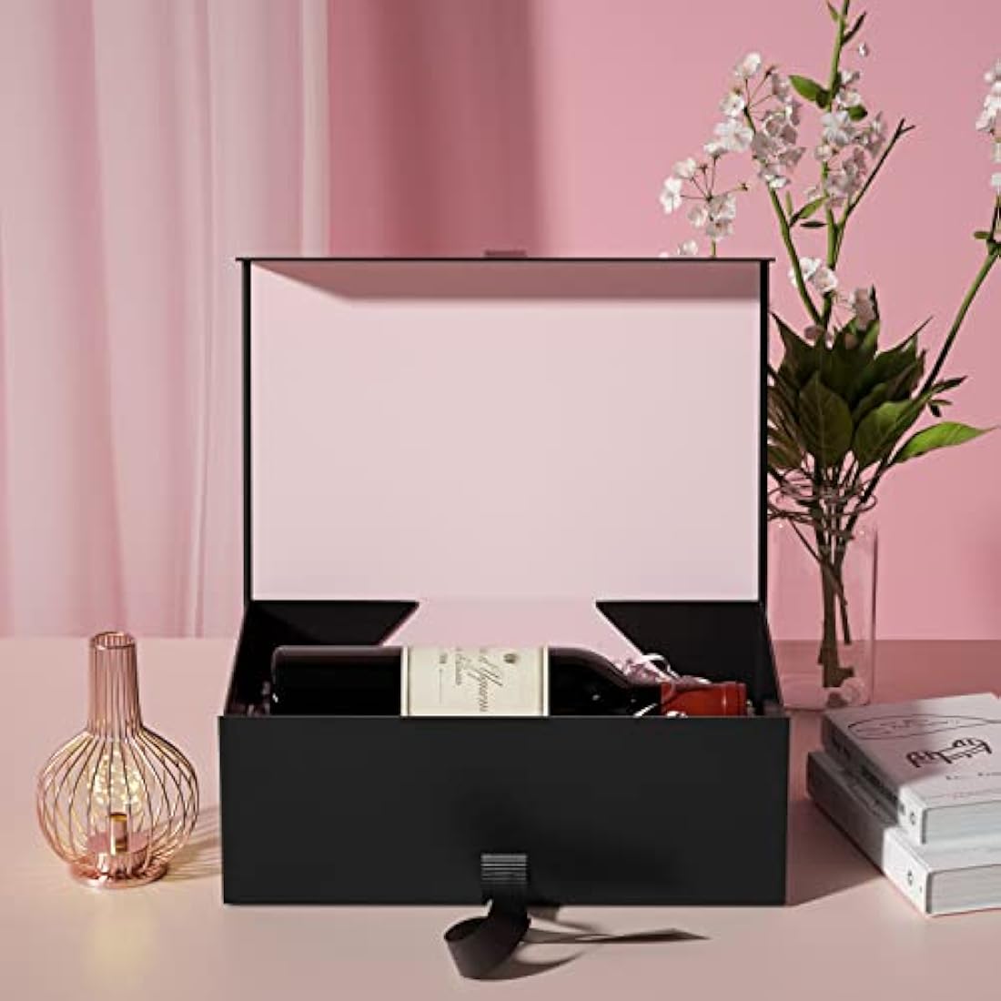 GIFTSAY Magnetic Gift Box for Presents 32.2 x20.3 x11.4 cm,Large Gift Boxes Black with Lid for Gifts, Paper Wedding Favor Boxes,Birthday Gift Box Bulk, Party Favor Boxes