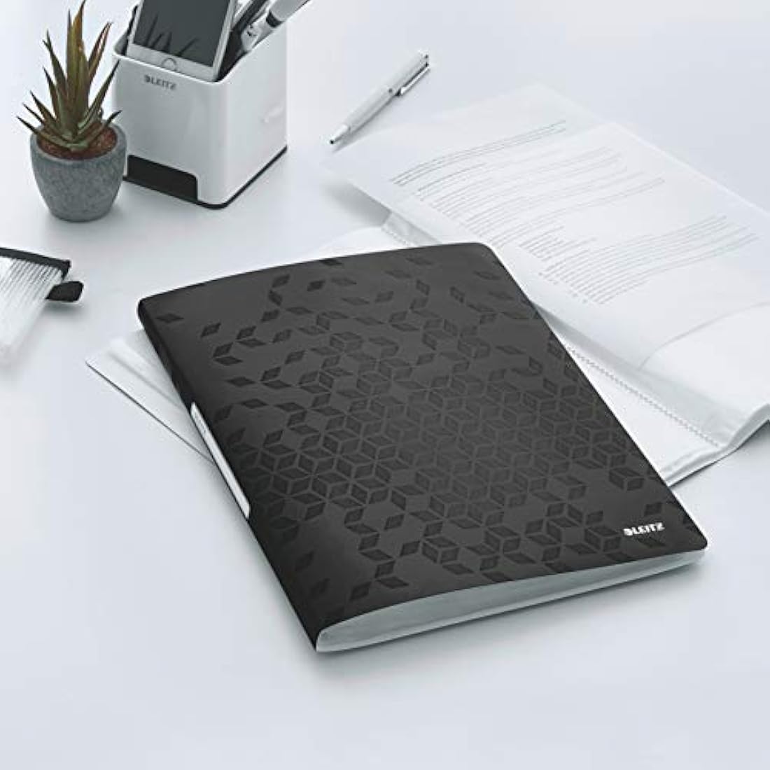 Leitz A4 Display Book, 40 Pockets, 80 Sheet Capacity, Transparent Pockets, Black, WOW Range, 46320095