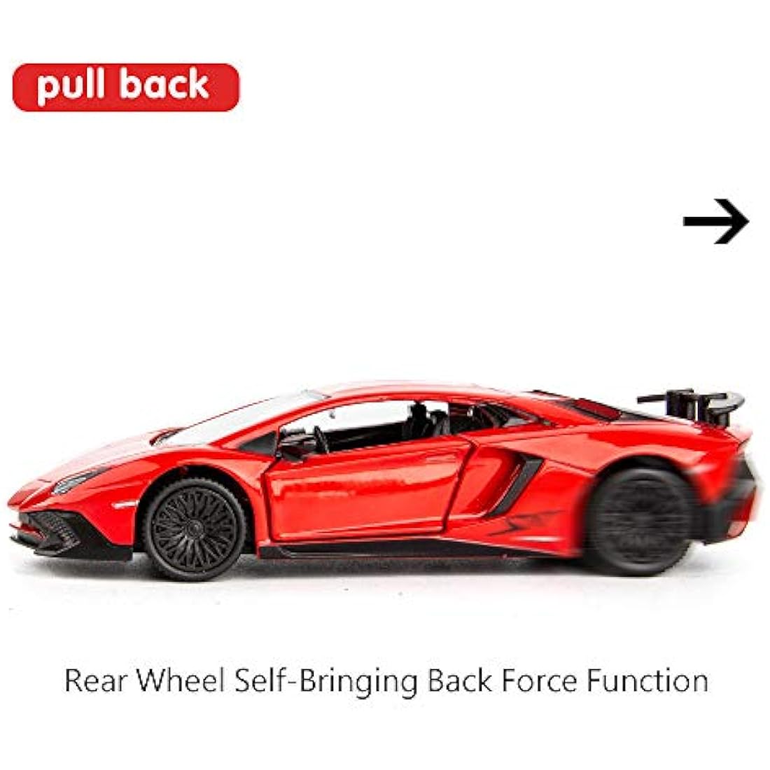 TGRCM-CZ 1/36 Scale Lamborghini Aventador LP770-4 Casting Car Model, Zinc Alloy Toy Pull Back Vehicles Toy Car for Toddlers Kids Boys Girls Gift (Red)
