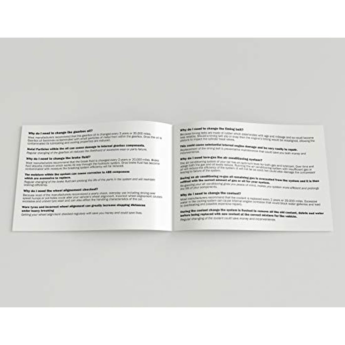Blank Service History Book - Car Van Maintenance Replacement Vehicle Record Book - Pack of 5