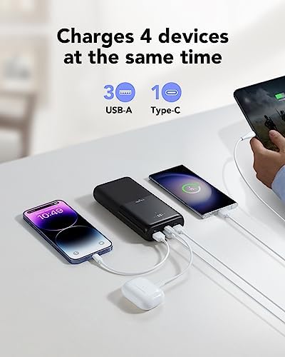 VIYISI Power Bank 30000 mAh 22.5W Fast Charging Battery Pack USB C Portable Charger with 4 Outputs & 3 Inputs for Samsung iPhone iPad Android Phones