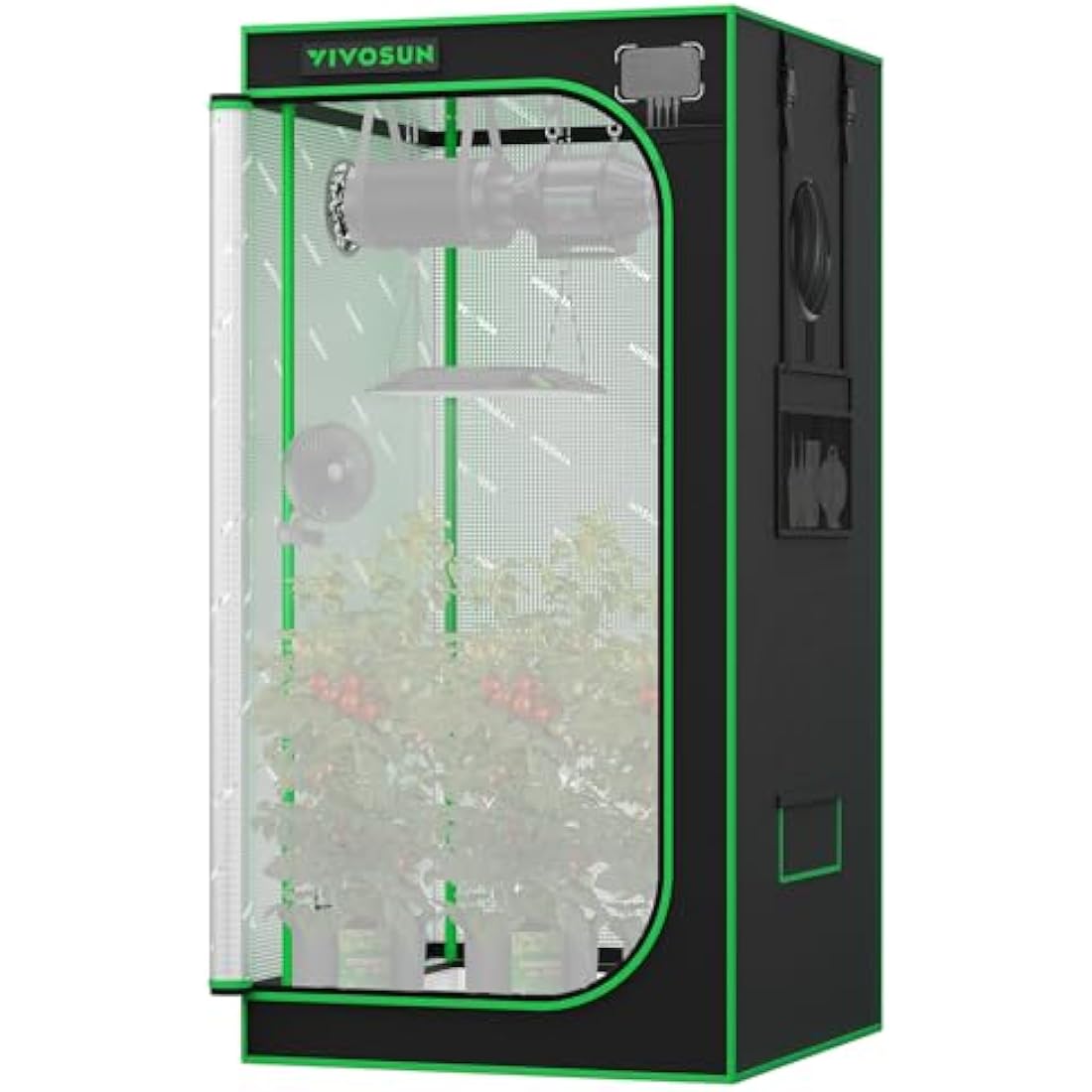 VIVOSUN Pro Grow Tent 80 x 80 x 160 cm Grow Tent with Thick 22 mm Poles, Oxford Fabric with Highly Reflective Mylar Extra Hanging Poles for Hydroponics P276 for AeroLight A150, No High CFM Set