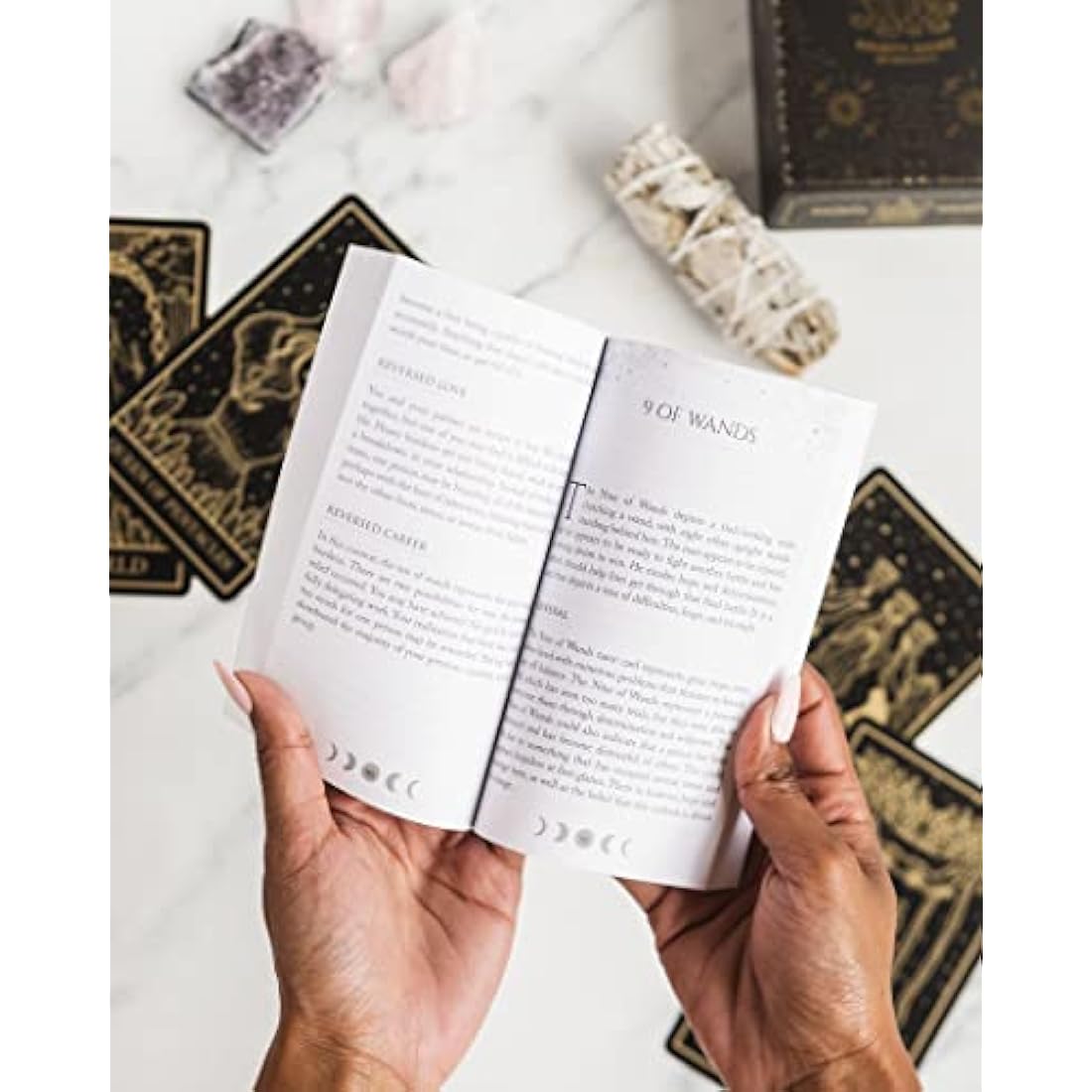 Mystical Gold Foil and Black Tarot Cards with Guide Book for Beginners and Advanced Tarot Readers; Large Tarot Deck with Extensive Guidebook of the Symbolic Meanings of Past History and Future Destiny