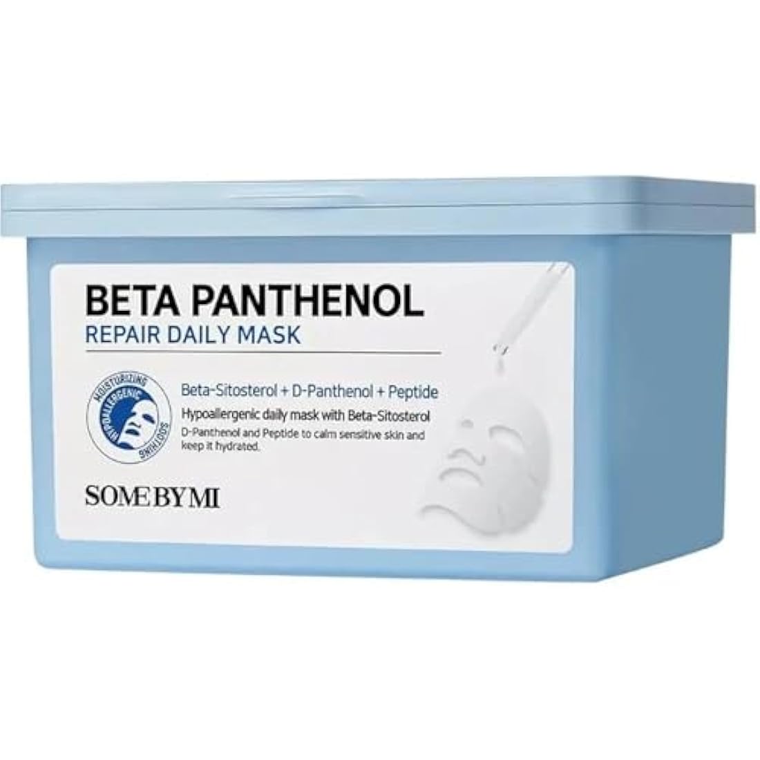 SOME BY MI Beta-Panthenol Repair Daily Mask 30 Sheets, 11.8Oz - Daily Vegan Korean Face Sheet Mask for Skin Barrier Recovery - Hydrating and Moisturizing Skin Care with Panthenol - Korean SkinCare