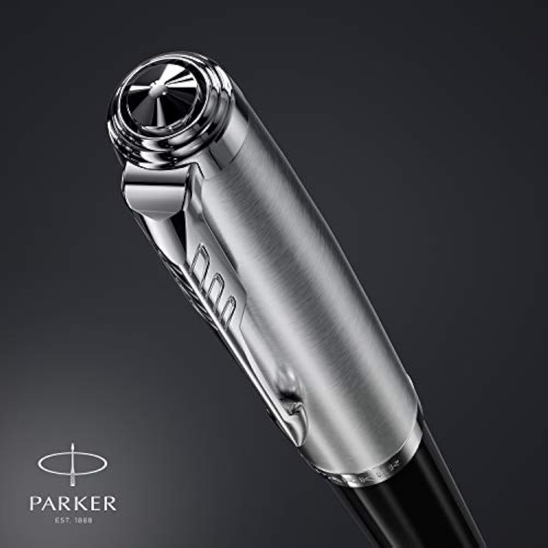 Parker 51 Ballpoint Pen | Black Barrel with Chrome Trim | Medium Point with Black Ink Refill | Gift Box