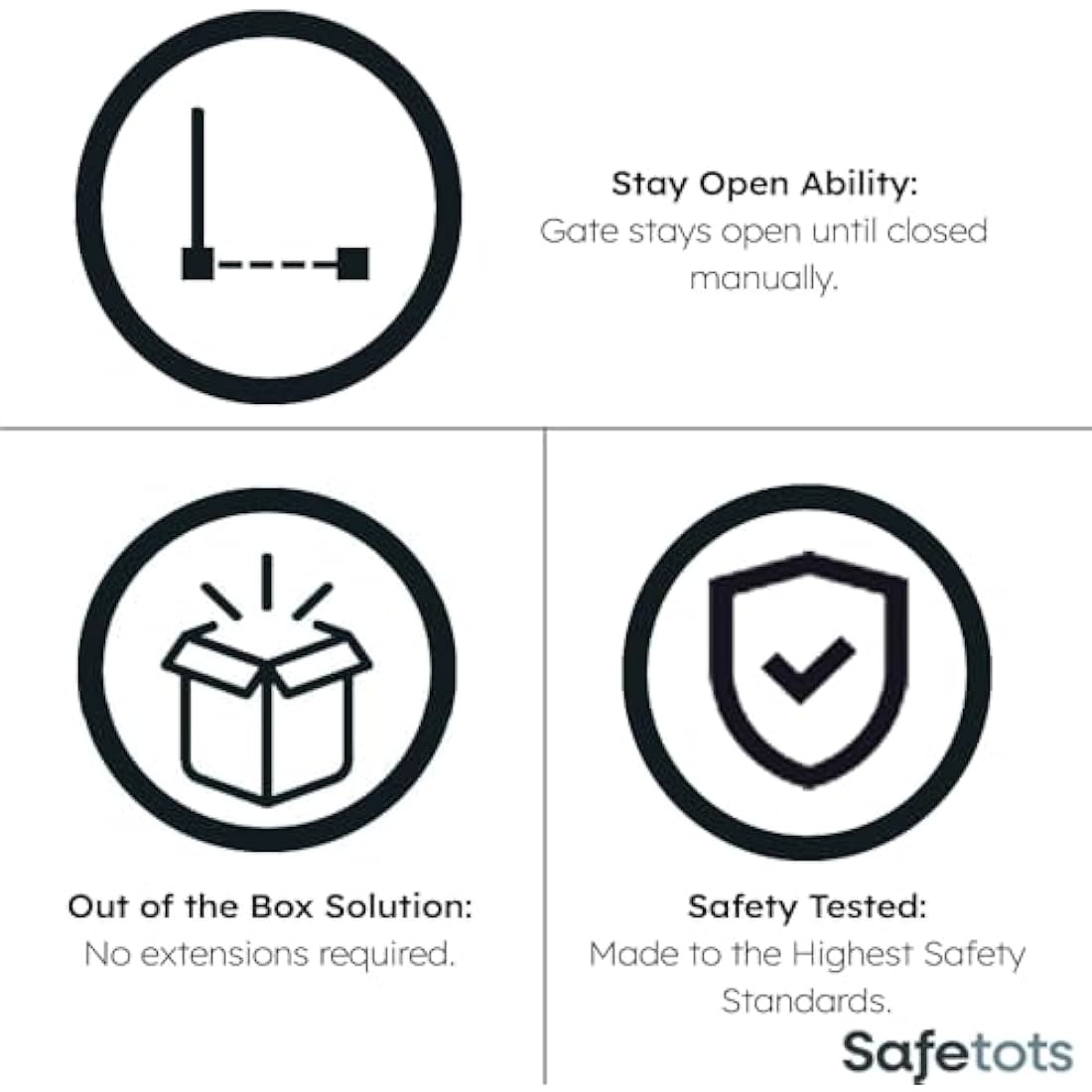 Safetots Extra Tall Narrow Metal Safety Gate Pressure Fit, 68.5cm - 75cm, White, 104cm in Height, Extra Tall Stair Gate, Tall Baby Gate, Easy Installation