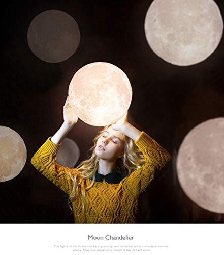 KRUIHAN Pendant Lights Ceiling Night Lamp - Universe Planet Moon Creative Lantern Restaurant Bar Home Children Bedroom LED Hanging Lighting(Light Bulb