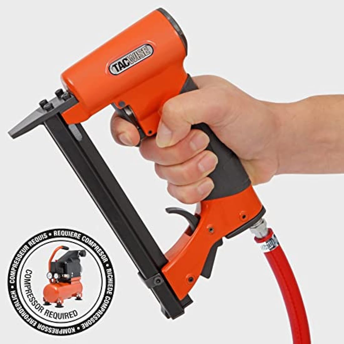 Tacwise A7116V Upholstery Air Stapler, Uses Type 71 / 4 - 16 mm Staples, Orange / Black