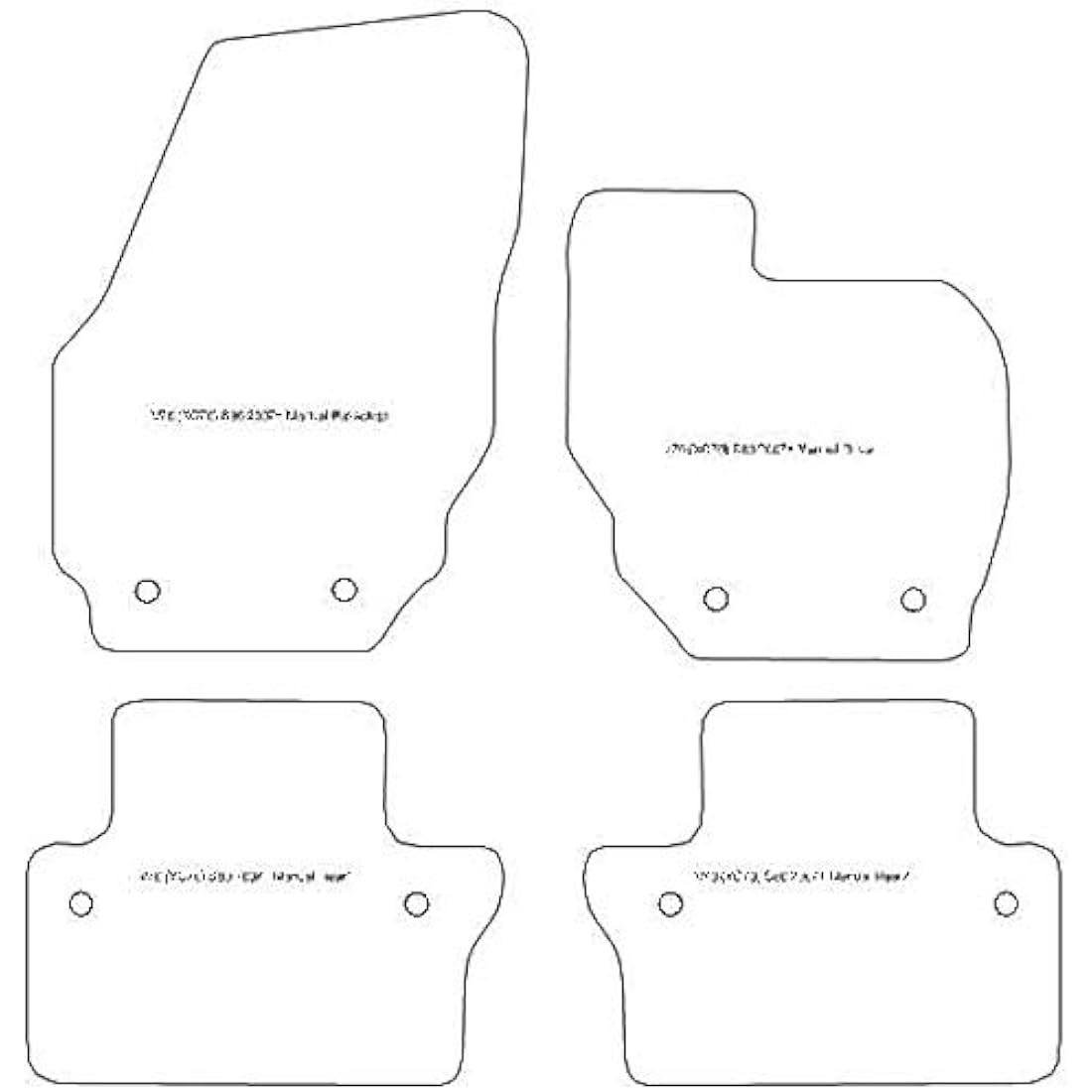 Car Mats FOR Volvo V70 / XC70 / S80 2007-2016 manual Black Carpet - Green Ribbed Trim - Black Rectangle Heel Pad [SAPP-1021]