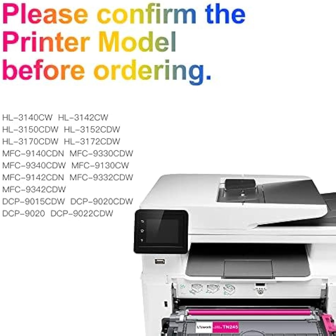 Uniwork Compatible Toner Cartridges for Brother TN-241/245 for Brother DCP-9020CDW DCP-9015CDW HL-3140CW HL-3150CDW HL-3170CDW MFC-9330CDW MFC-9140CDN MFC-9340CDW MFC-9130CW (Package may vary)