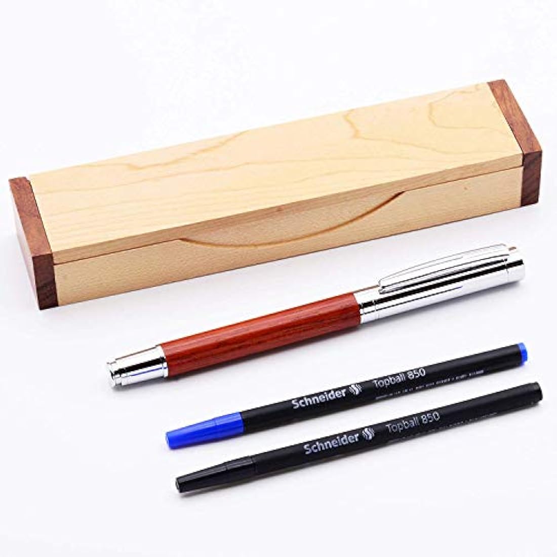 LACHIEVA LUX Elegant Rosewood Rollerball Pen Set.Nice Rose Wood Roller Pen with German-made Refill. Luxury and Best Woodenn Gift for Writing, Men & Women