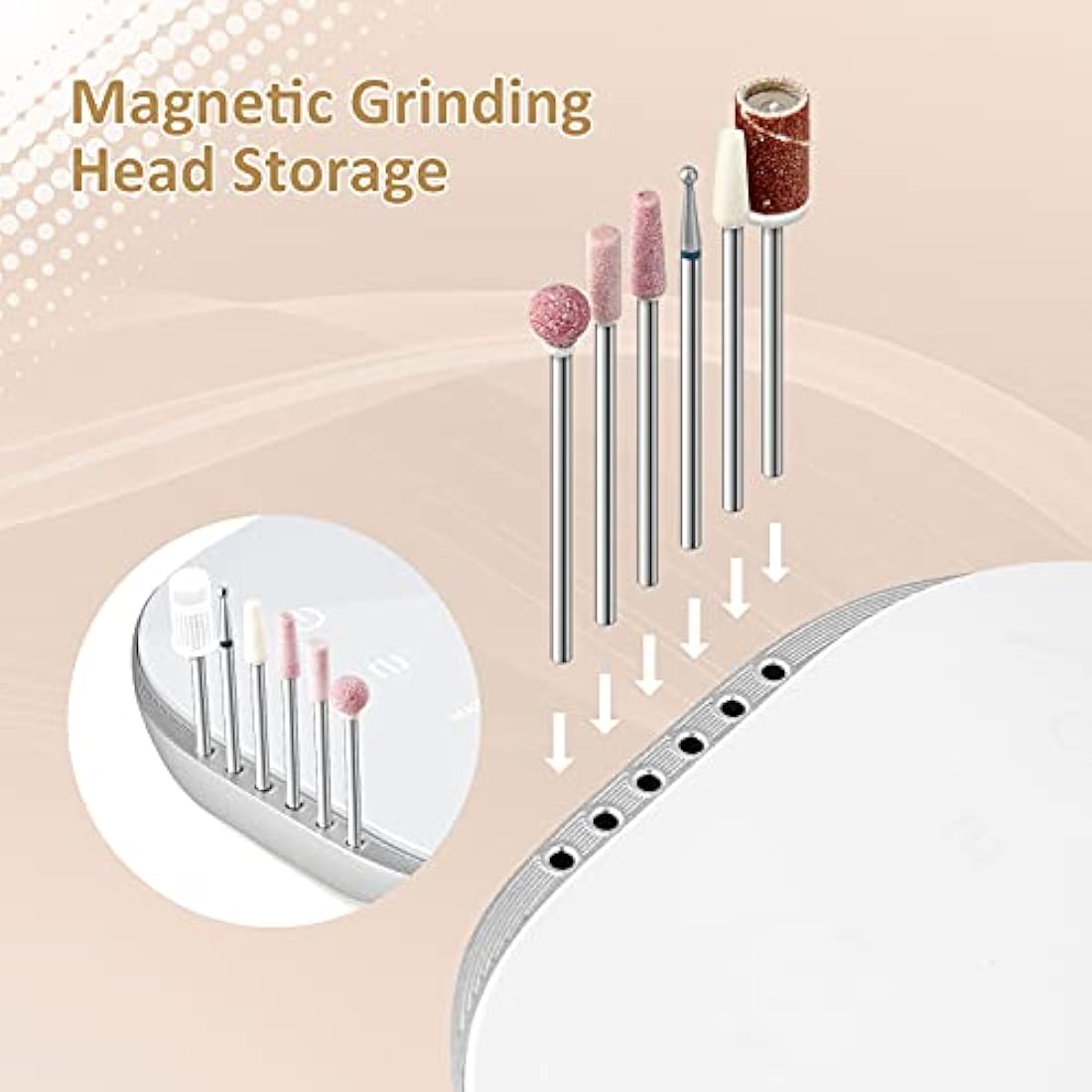 Madenia Professional Electric Nail Drill Machine with LCD Touch Screen, 35000 RPM Efile Nail File Drill for Arylic Gel Nails, E File Kit for Salon Home Manicure Use, Pink
