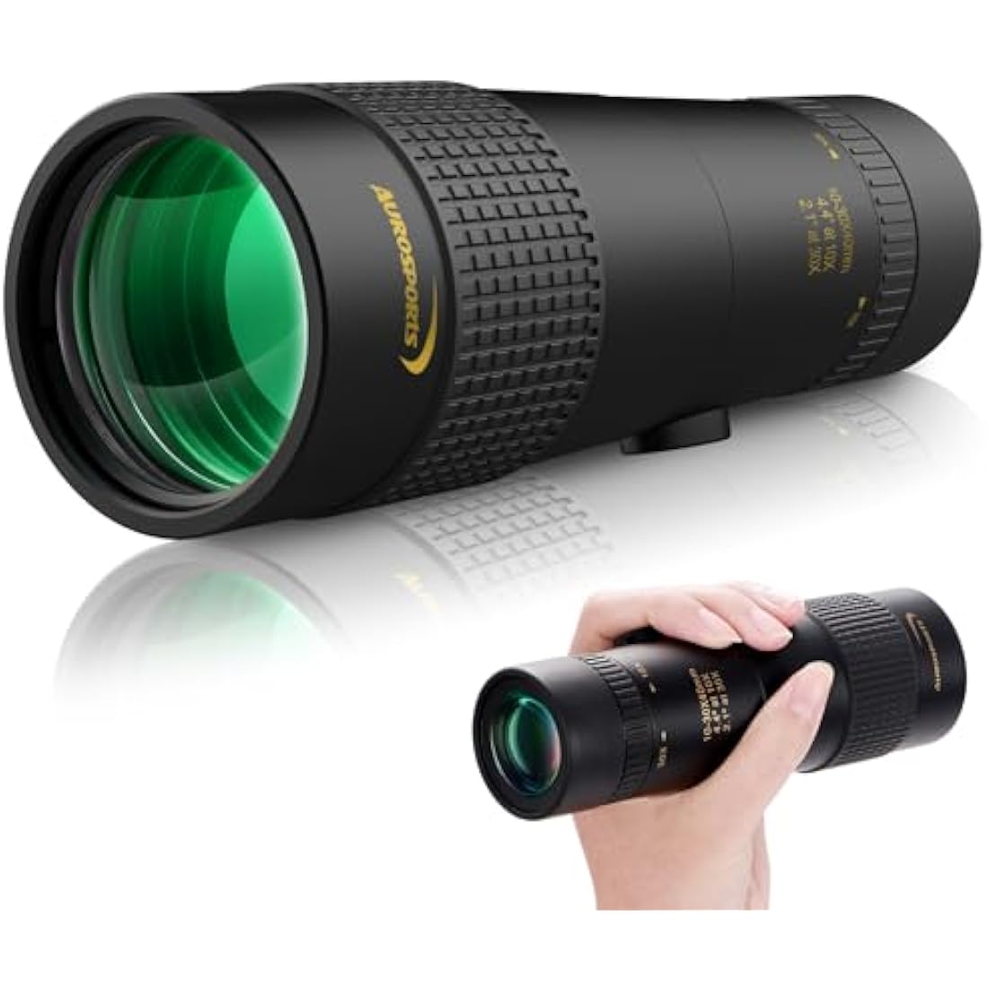 Aurosports 10-30x40 Zoom Monocular for Adults, Monocular Telescope High Power with Bak4 Prism, Compact Monoculars for Bird Watching Traveling Hunting Camping