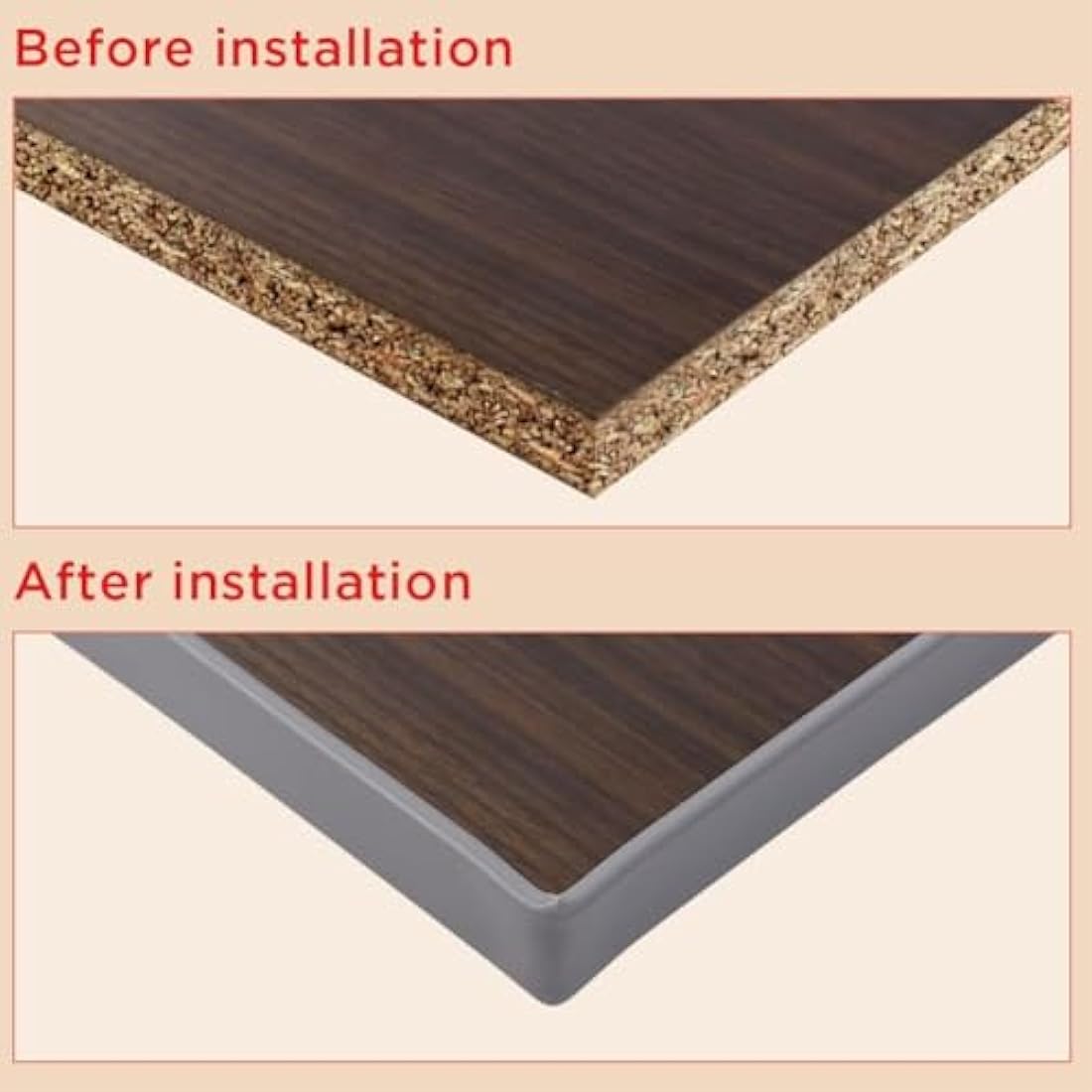 flintronic 5m*18mm U-Shape Flexible Furniture Edge Banding, Baby Safty Baby Edge Protector, Self Adhesive TPE Wood Edging Tape, DIY Furniture Edge Trim for Table, Cabinet, Furniture Restoration
