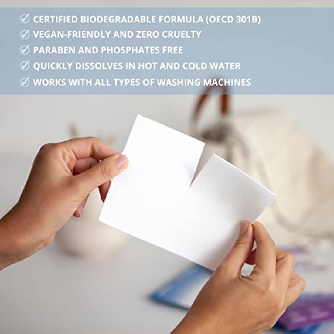 Proto Future Eco-Friendly Laundry Detergent Sheets - Biodegradable, Hypoallergenic, Zero Waste, Plastic-Free Eco-Strips - No Enzymes, Plant-Based Formula (200 washes, Lavender)