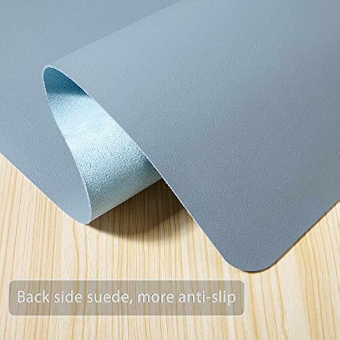 Desk Pad Large, DOBAOJIA Desk Mat, Laptop Mat, Writing Pad, Desk Blotter, Extended Mouse Mat, Large Mouse Pad for Office/Home, PU Leather Waterproof +Suede Non-Slip 27.5" X 13.8" (Grayish Blue)