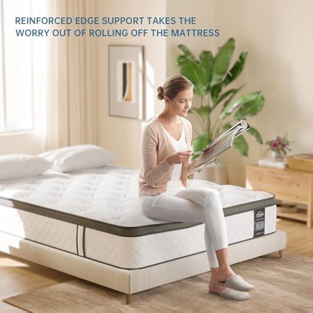 TeQsli 3FT Single Mattress 10 Inch Gel Memory Foam Pocket Spring Hybrid Mattress Medium Firm Orthopedic - Edge Support & OEKO-TEX Certified in a Box 90x190x25cm